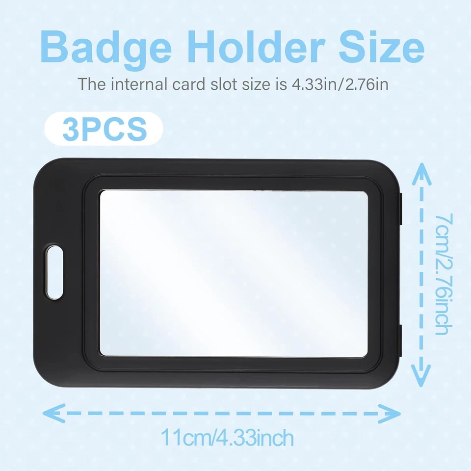 3 Pack ID Badge Holder with Plastic Clip, Double-Sided Clear Vertical Badge... - Image 2 of 4