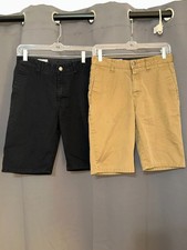 2x Volcom Shorts 29 Black  Khaki Core Class Casual Cotton Blend