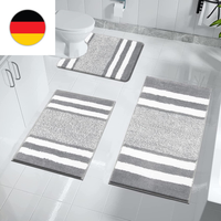 Pauwer Badezimmerteppich Set 3 Teilig Waschbar Rutschfeste Badematte Toilettenma