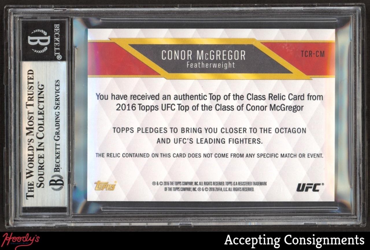 2016 Topps UFC Top of the Class Conor McGregor SHORTS RELIC 004/199 BGS 9 MINT view 2