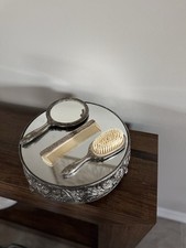 Vintage Vanity Set Godinger Silver Co. silver-plated ornate Mirror Comb Brush