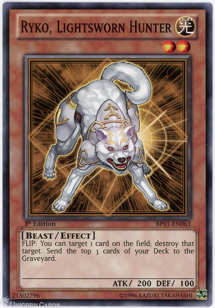 BP01-EN063 Ryko, Lightsworn Hunter : Common 1st Edition Mint YuGiOh Card