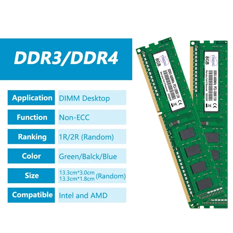 Lot DDR3 DDR4 4GB 8GB 16GB Desktop Memory Ram PC4 1.2V 2133 21400 2666 3200Mhz  - Image 2 of 4