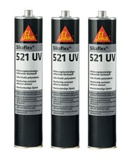 3 x Sikaflex 521 UV schwarz 300ml Polyurethan...