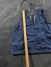 sleeveless blue denim top Womans