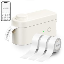L1C Label Maker Machine 3 PCS 16mm White Tapes Portable Bluetooth Printer