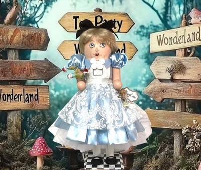 Unique 14  Wood Custom Handmade OOAK Alice in Wonderland Nutcracker NEW