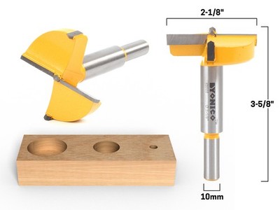 2-1/8'' Diameter Carbide Forstner Drill Bit - 10mm Shank - Yonico 43055C