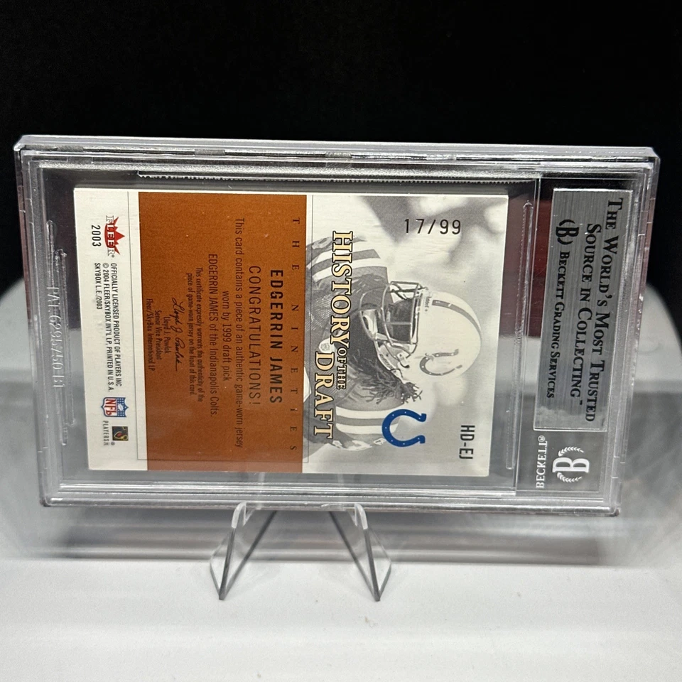 Edgerrin James 💎 2003 Skybox LE History of the Draft Jerseys 17/99 - Image 2 of 2