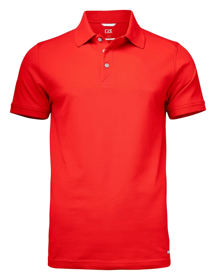 SIEHE TITEL Cutter & Buck Advantage Poloshirt für Herren | Größe L | Red | Drytec Cotton + 3