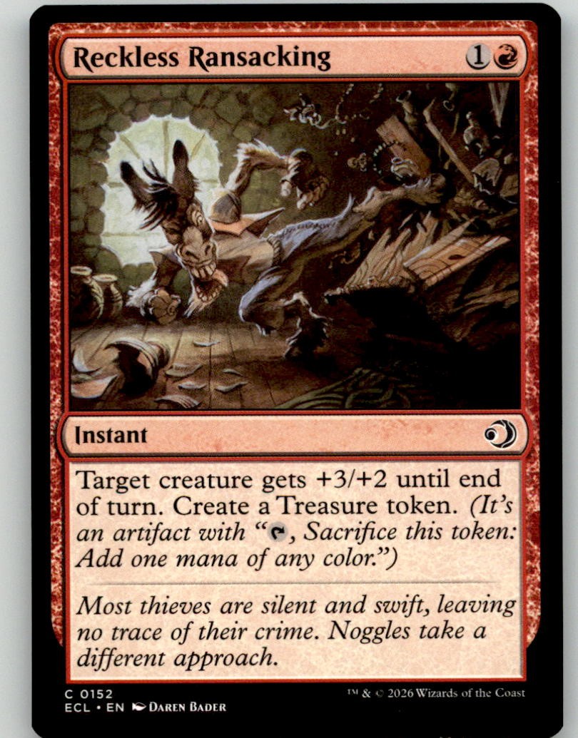 Reckless Ransacking 152 Common Lorwyn Eclipsed MTG Lightly Played