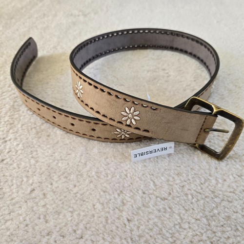 NWT Brown Floral Leather Belt  Aeropostale Size Small - Picture 1 of 3