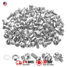 Rack Mount Screws and Cage Nuts Set for Server Cabinet Carbon Steel M6 x 20 mm