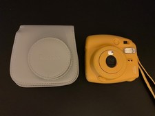 Fuji Instax Mini 9 Fujifilm Instant Film Yellow Camera w/ Case NEW Battery Cover