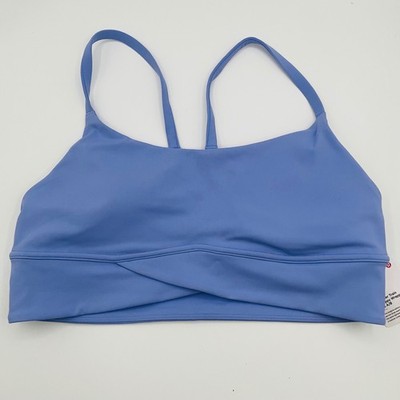 NWT Sz 12 Lululemon Wunder Train Strappy Wrapped Bra A/B Periwinkle Blue W2ESGS