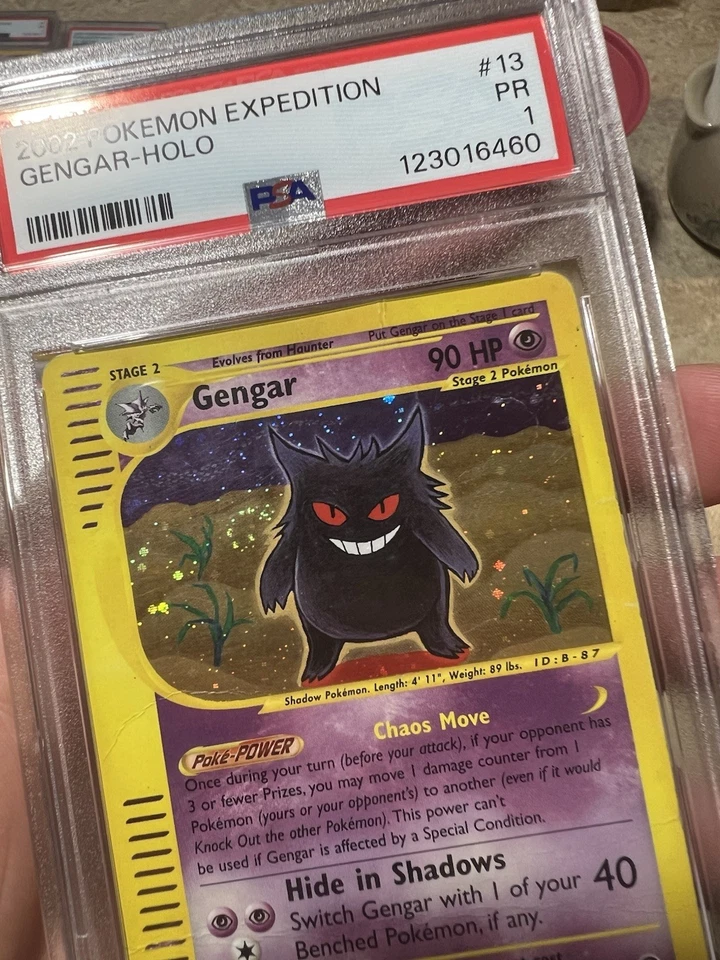 PSA 1 SWIRL 2002 Expedition Gengar Holo Foil 13/165 WOTC E-Reader Pokemon - Image 3 of 3