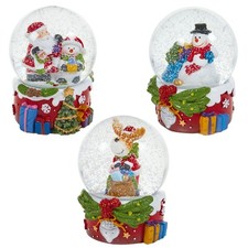 Christmas Red Base Snow Globe Waterball 9cm - Choose Design