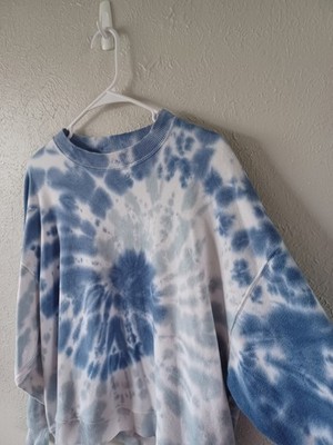 American Eagle Blue Tie-Dye Sweatshirt Women's Small Pullover Loose Relaxed Fit