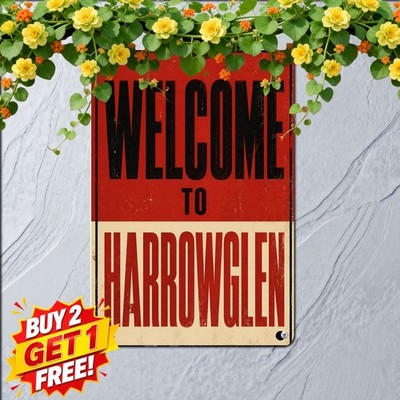 Horror Town Derry Welcome Warning Novelty Retro Metal Tin Sign
