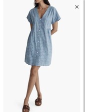 Women’s Madewell eyelet cotton blue mini dress. Size XS