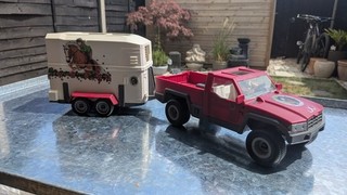 Schleich Pickup Truck with Horse Trailer | Horse Transport Playset