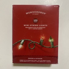 Wondershop 20ft 100ct Red Green LED Christmas Mini String Lights Indoor Outdoor