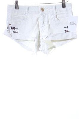 ZARA TRAFALUC Shorts Damen Hose Gr. DE 34 weiß Destroy-Optik