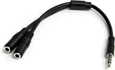 StarTech Headset Adapter, Microphone and Headphone Splitter - 3.5mm Male Aux to 