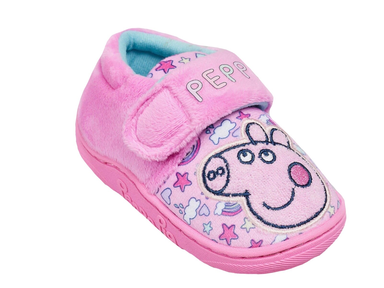 SAOLA Pantofole Peppa Pig bambina rosa gancio cinturino chiusura taglia 5 10 neonato suola tinta unita