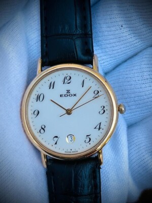 Vintage Edox Quartz 32mm 61047 Swiss NOS Slim Mens Watch | eBay