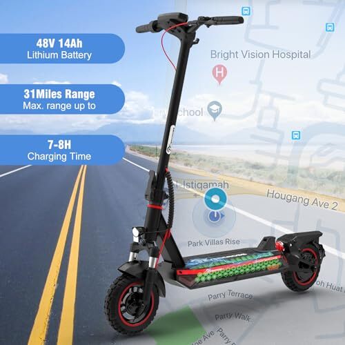 EVERCROSS Electric Scooter 800W Motor 31 Miles Range 10'' Solid Tires