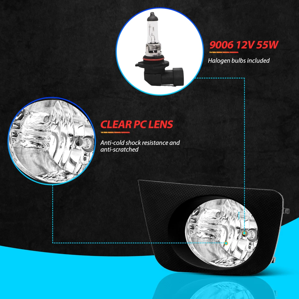 Fog Lights Assembly for 2006-2009 Toyota 4Runner with Switch&Wiring Kit Bulbs Foto 4 de 4