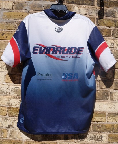 CAMISETA GRANDE EVINRUDE E-TECH JOHNSON GALLES MARINE BRP PRO STAFF, ¡ESQUÍ ACUÁTICO EE. UU.! - Imagen 4 de 7