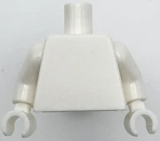 Lego New White Minifig Torso Plain Monochrome Same Color Arms Same Color Hands