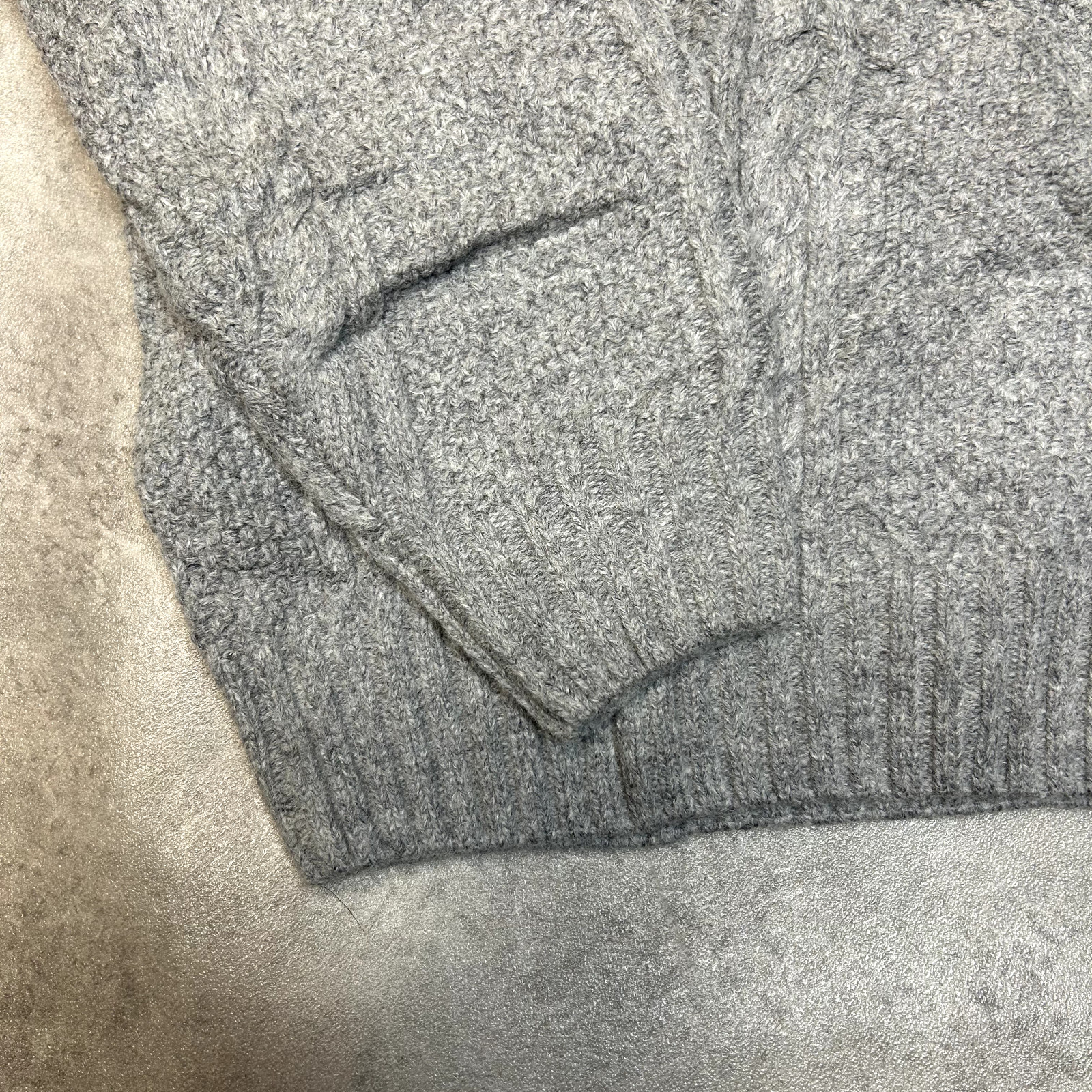 Duluth Knitted Jumper Mens Small Crew Neck Cable Knit Pullover Sweater, Grey image 5