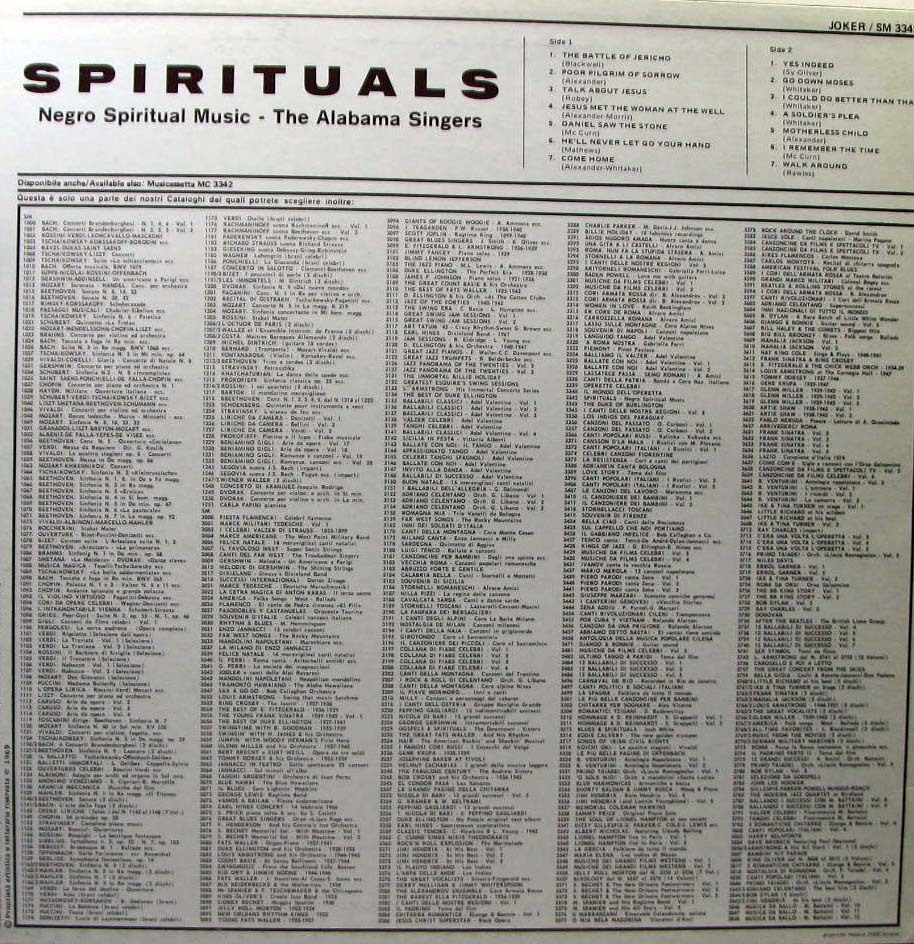 SPIRITUALS Negro Spiritual Music / The Alabama Singers LP | eBay