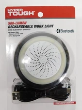 Hyper Tough 500-Lumen Rechargeable Work Light with Speaker, Red, Black