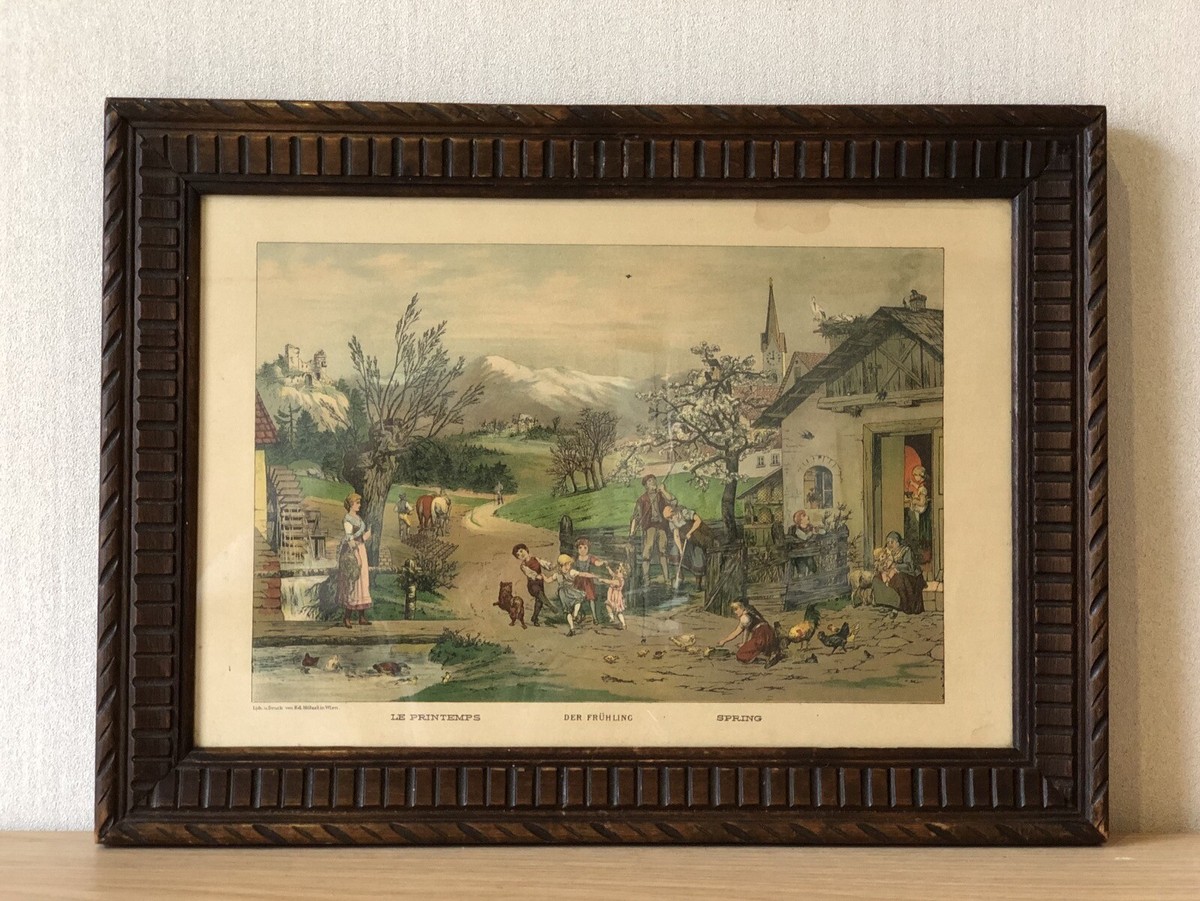 ジュール・ジェームス・ルージェロン 印刷画　絵画額縁 高級 アンティーク ジュール・ジェームス・ルージェロン 印刷画 絵画額縁 高級