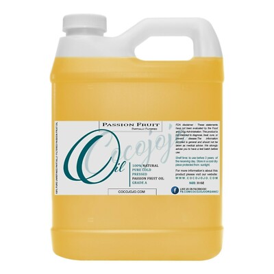 Passion fruit oil 100% pure partially filtered carrier skin 32 oz care non-gmo