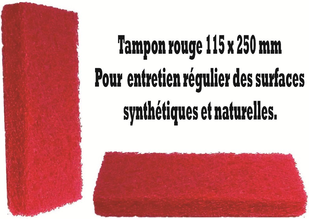 Tampon abrasif rouge récurage contre les taches tenaces et résidus de colle
