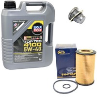 MotoröL Set 5W-40 5 Liter + ÖLfilter Sh 4786 P + Schraube FüR Renault Twingo 1.2
