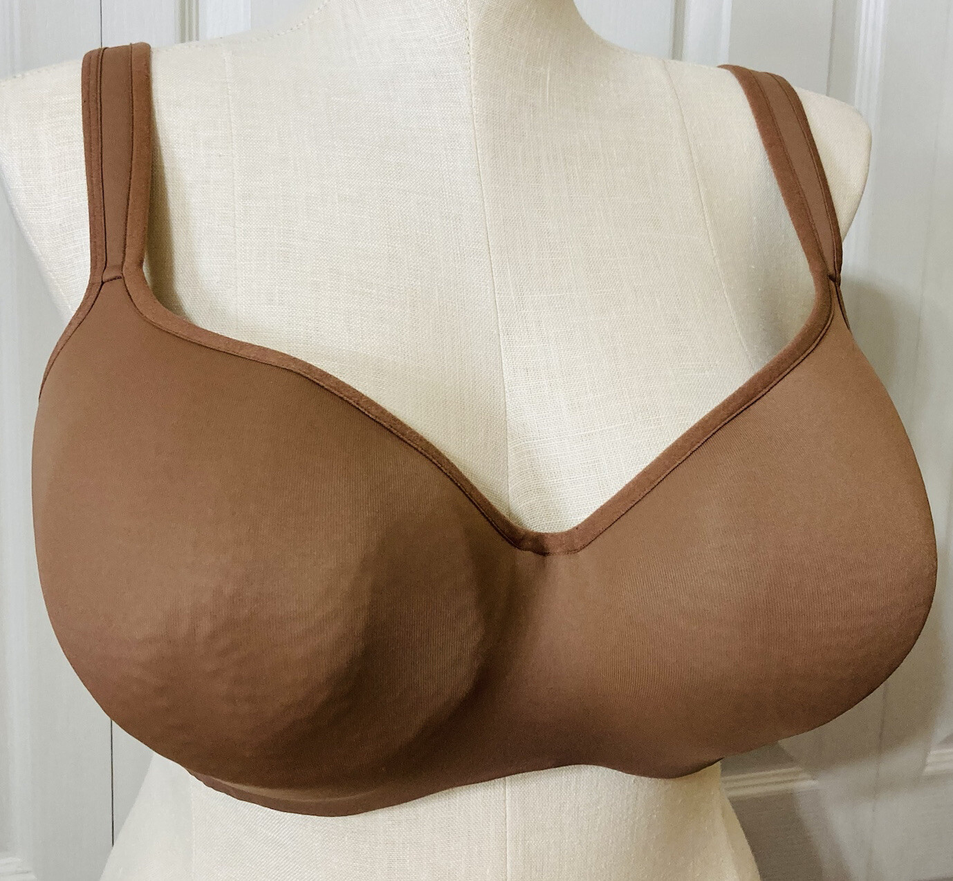 Cacique 46D Bra Underwired Solid Brown Lightly Pa… - image 7
