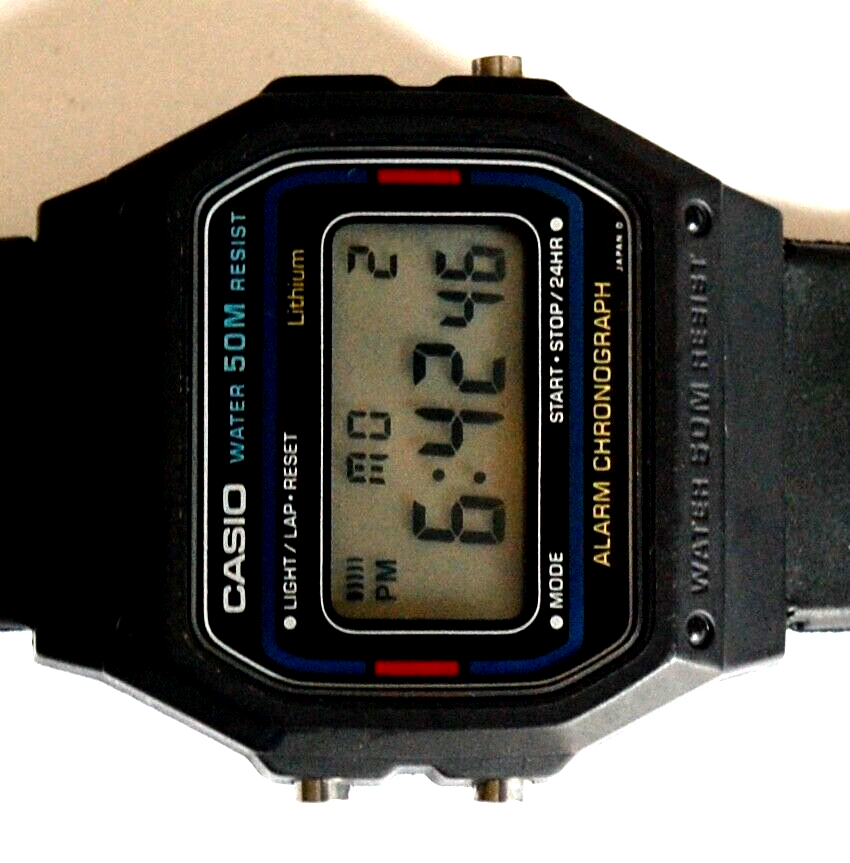 VINTAGE Casio W-10 415 BLUE Digital LCD Watch UNWORN 1980s READ