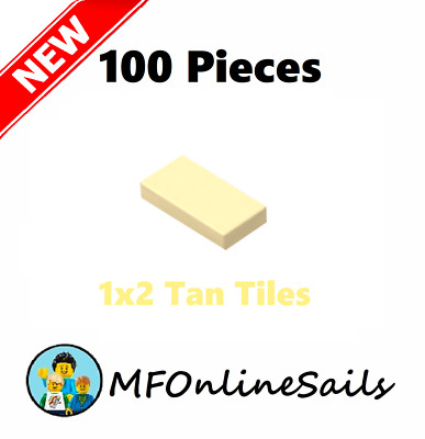 Genuine LEGO Tan 1x2 Tiles Part #3069b 100pcs 26g