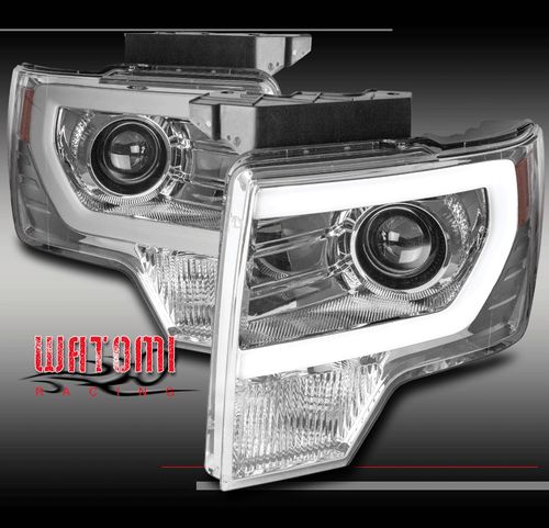 FOR 09-14 FORD F-150 F150 PICKUP DRL LED BAR PROJECTOR HEADLIGHT HEADLAMP CHROME - Picture 1 of 4
