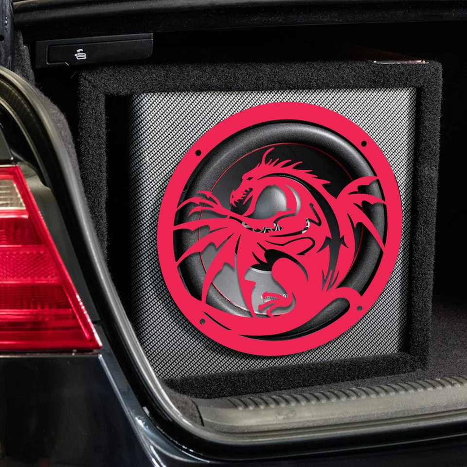 FLAT Protective Audio Grill 1pc Metal Cover HD Dragon CUSTOM design sub protect - Image 4 of 4