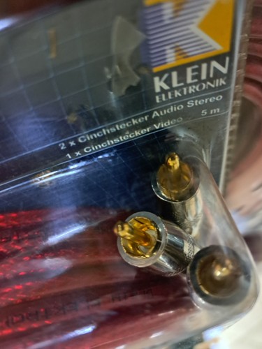 5m 3 er Cinchkabel 3 fach abgeschirmt vergoldete Stecker RCA Cinch Kabel - Bild 4 von 4
