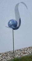 Skulptur Flame Blau Edelstahl 126 Cm Gartendekoration Gartenstecker Beetstecker