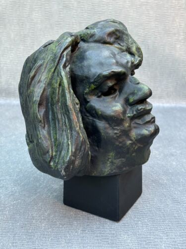 Nach Auguste Rodin Kopf von Balzac Bronzeoptik Brutalistische Skulptur Rudier Paris