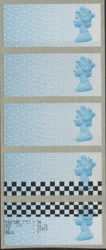 MACHIN BLUE CL16S PRINTER TEST STRIP TYPE 4 CHEQUERED DOTS POST GO RARE